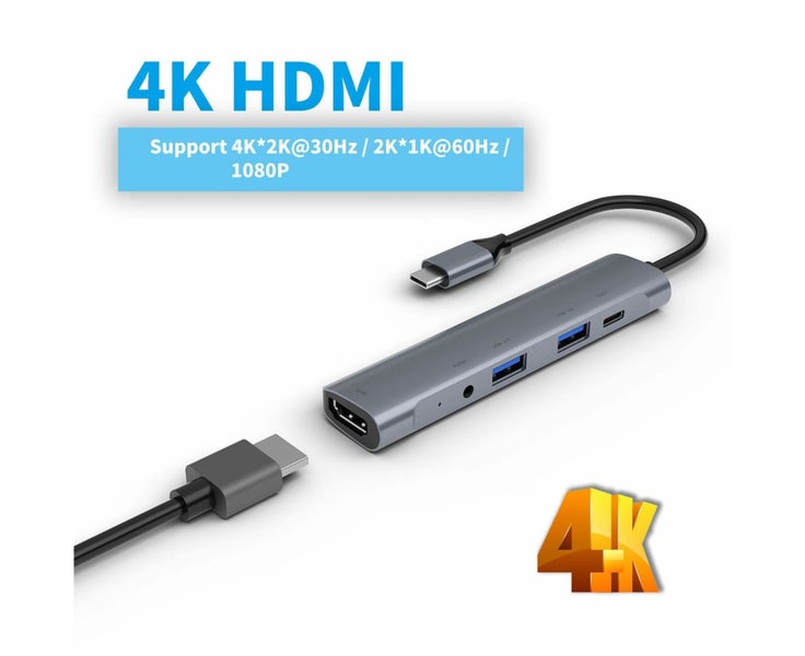 Five-in-one Type-C docking station usb-c to HDMI/3.5/PD computer expan Carousel 2