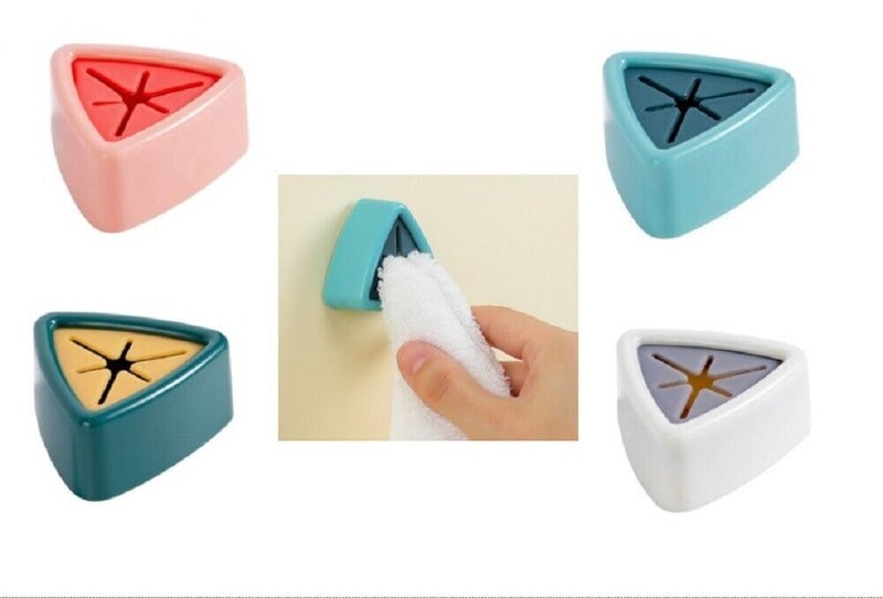 4-Piece Self-Adhesive Towel Holders Set - Dish Towel Rack & Hanger for Kitchen Carousel 1