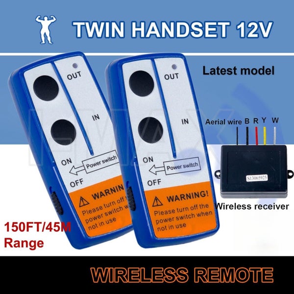 12V Winch Wireless Remote Set Controller for ATV Truck 4WD 4x4 Suit Solenoid Carousel 1