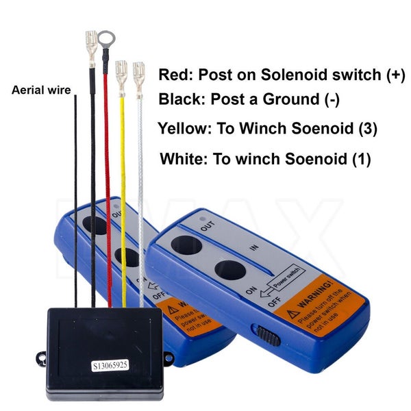 12V Winch Wireless Remote Set Controller for ATV Truck 4WD 4x4 Suit Solenoid Carousel 4