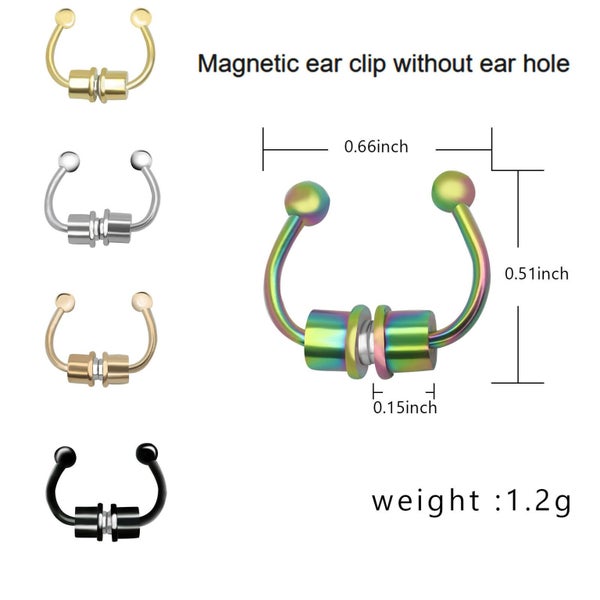 Magnetic Non-Piercing Nose Ring Fake Septum Segment Womens Mens Body Jewelry Carousel 2