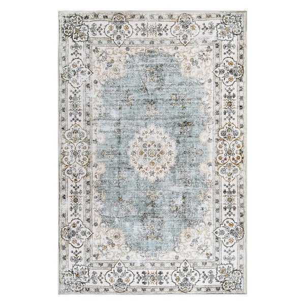 Goslash Picks Floor Rug Short Pile Washable Vintage Carpet Soft Plush Non Sli... Carousel 1