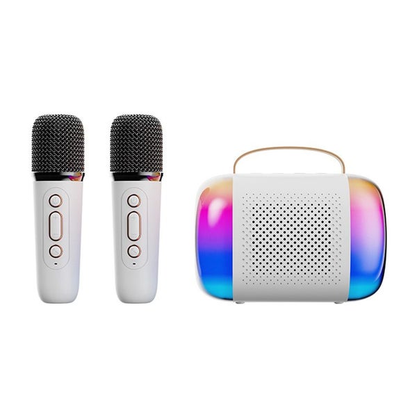 Mini Karaoke Machine Wireless Microphone and Speaker Set with 2 Microp Carousel 1