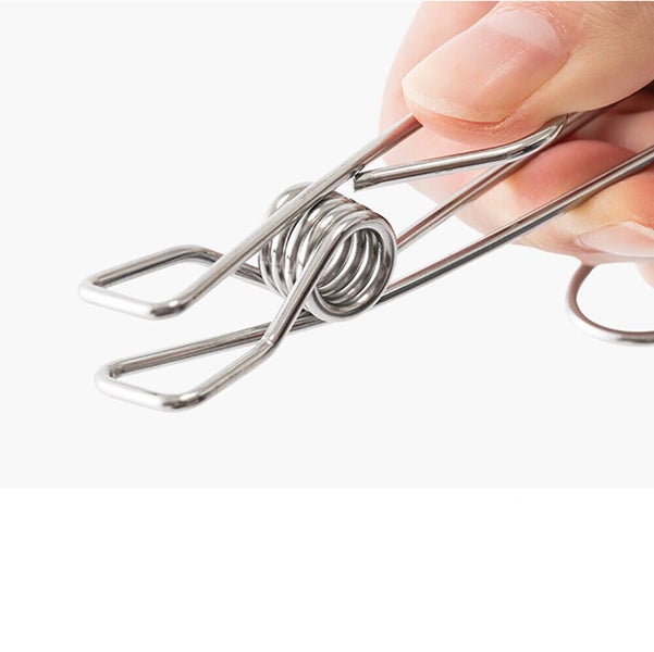 10pcs Long Tail Clip Clamp Clothes Pegs Stainless Steel Pins Hooks Hanging Clips Carousel 10