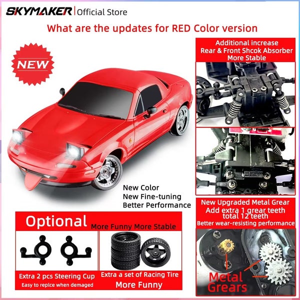 Skymaker LDRC RC Drift Car LD1804 1/1 MX5 2.4GHz RWD, R-1B500-9RB Carousel 2