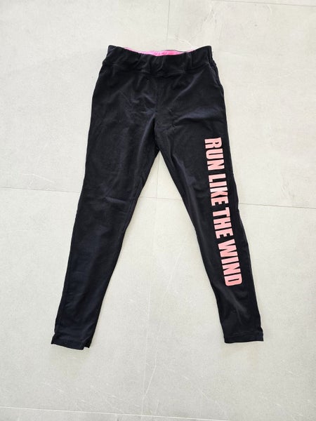 size 14 pink and black RUN LIKE THE WIND tights/fitness pants Carousel 1