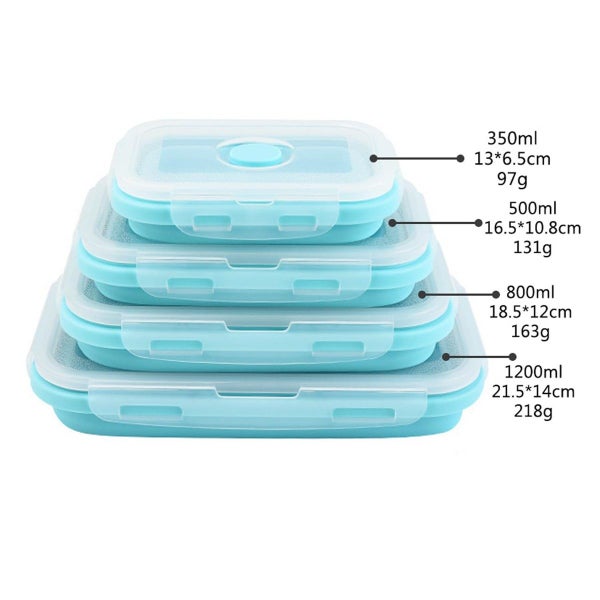 4 Collapsible Silicone Food Storage Container Kitchen Lunch Box Carousel 2