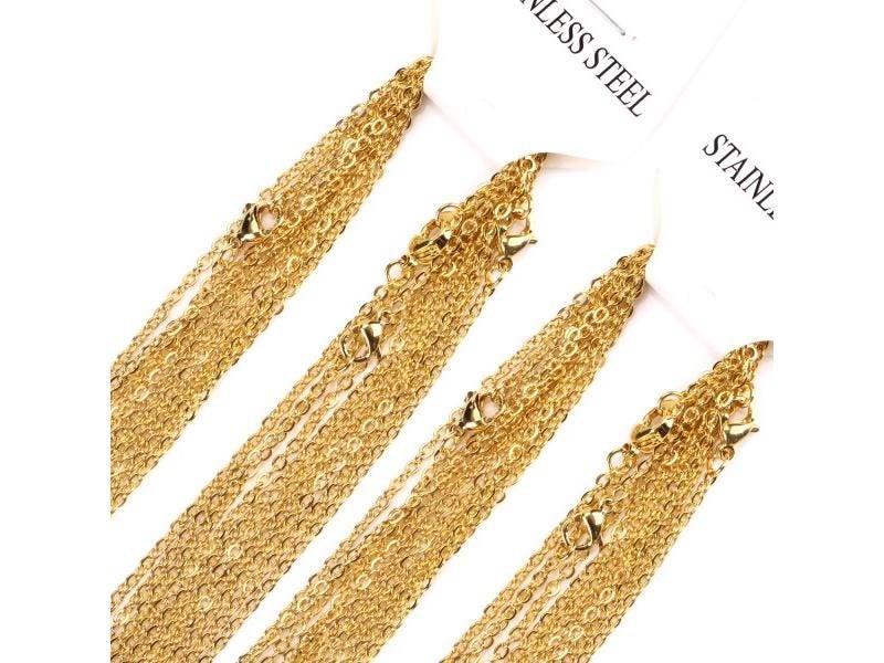 10Pcs/Lot 2mm/1mm O Shape Rolo Link Stainless Steel Chains For Women Pendant Carousel 1