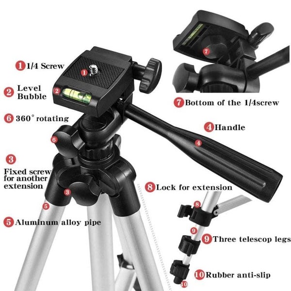 Lightweight 3120 Aluminium Camera Tripod, 103cm Extended Carousel 2
