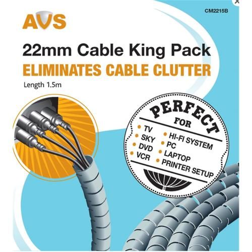 AVS CM2215B Cable Management - 22mm - 1.5m - Black [CM2215B] Carousel 1