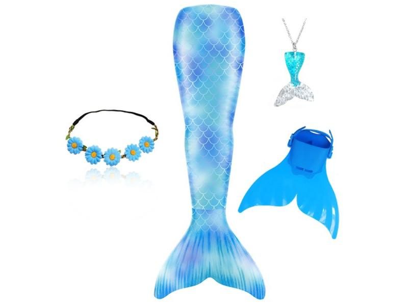 Girls' Little Mermaid Tails Monofin Swimwear For Kids Halloween Cosplay Bathing Carousel 1