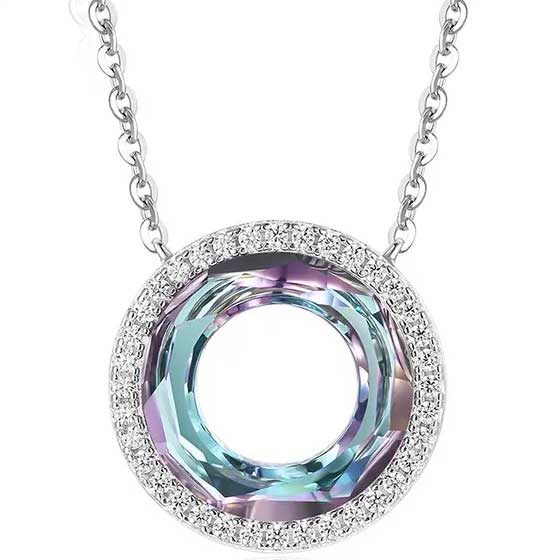 925 Sterling Silver Crystal Pendant Necklace "Amadi" Carousel 1