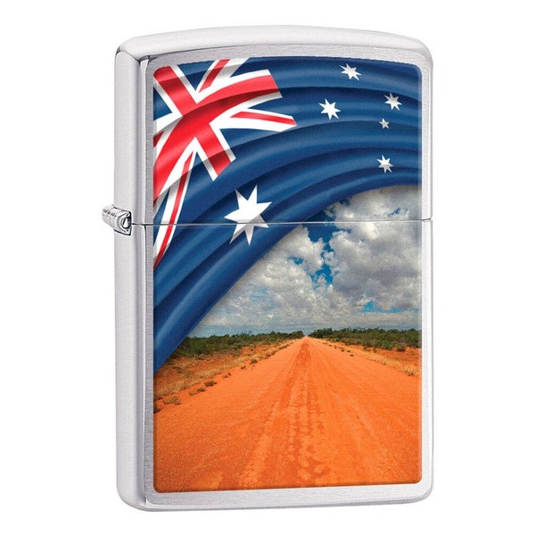 Zippo Lighter - Flag & Landscape Long Road Carousel 1