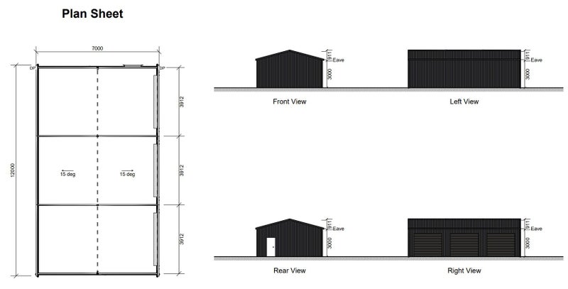 7m x 12m gable shed Carousel 3