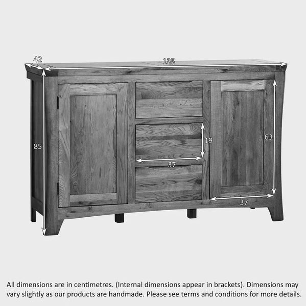 Renwick Rustic Solid Oak Large Sideboard (Oak Furniture Store) Carousel 4