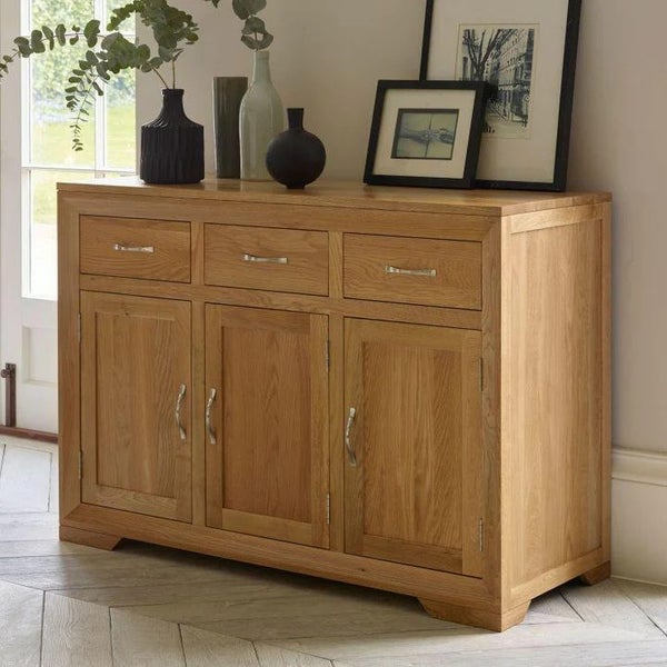 Chamfer Natural Solid Oak Large Sideboard Carousel 1