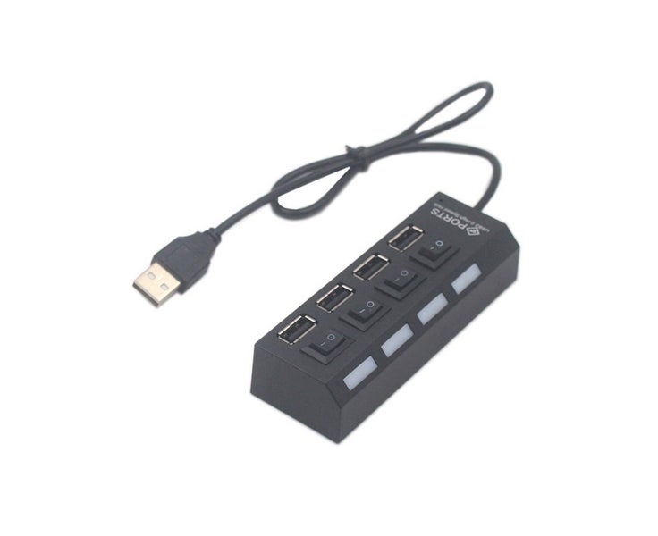 4-Port USB 2.0 Hub with Individual LED Lit Power Switches Ultra Slim P Carousel 1