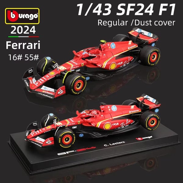 Bburago 1:43 Ferrari SF24 Car Mode Diecast Formula Racing Toy, No.55 Dust cover Carousel 1