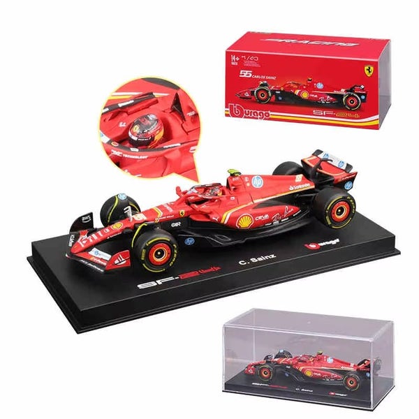 Bburago 1:43 Ferrari SF24 Car Mode Diecast Formula Racing Toy, No.55 Dust cover Carousel 2