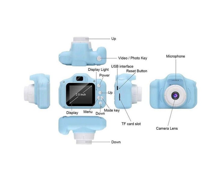 Kids Camera Children Digital Cameras Video Camcorder Toddler Camera - Blue Carousel 2