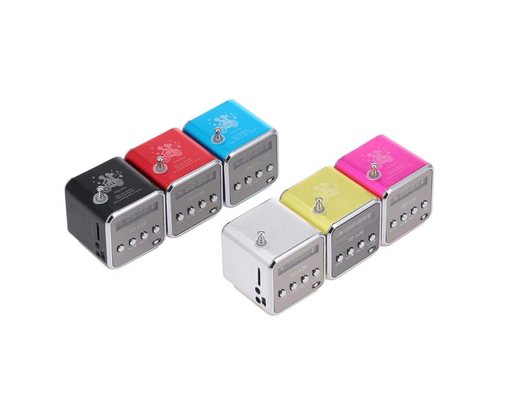 3.5mm Wired Mini Speaker Portable MP3 Player FM Radio Music Sound Box Carousel 6
