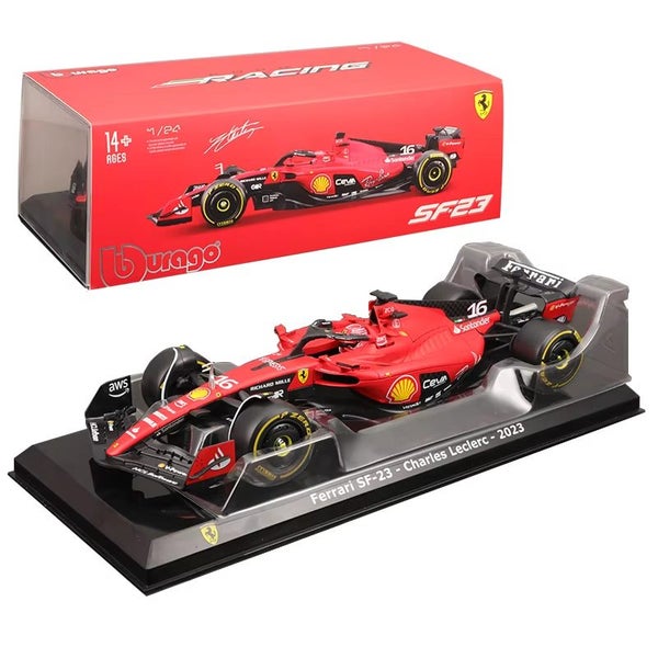 1:24 Scuderia Ferrari Team Racing Alloy Car Model Diecast Toy, 24 Scale No.16 Carousel 1