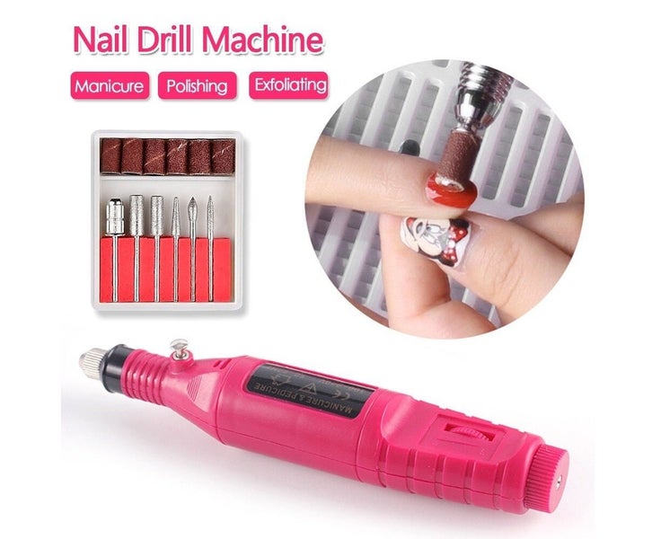 Electric Nail Drill Kit Polisher Manicure Pedicure Ceramic Gel Tools - Black Carousel 10