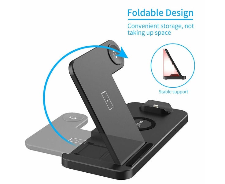 4 in 1 Wireless Charging Station for QI Devices - White Carousel 7