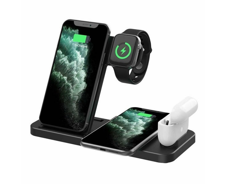 4 in 1 Wireless Charging Station for QI Devices - White Carousel 2