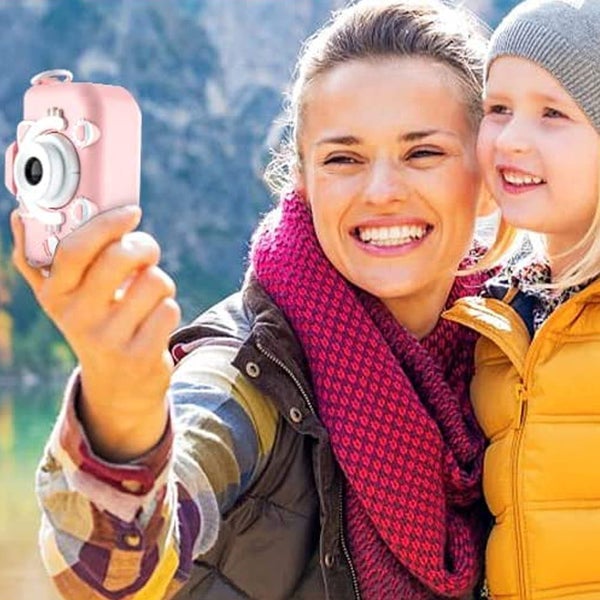 Mini Digital Children Camera 1080P Dual Lens Camera Toy Kids Gift -Pink Carousel 4