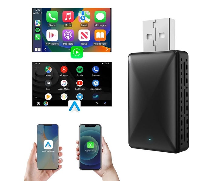 2 in-1 Wired To Wireless CarPlay Android Auto USB Car Dongle Connect Box Carousel 1