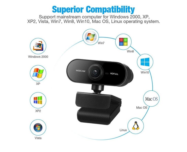 Vibe Geeks Plug and Play 1080P Full HD Web Camera with Microphone Carousel 7