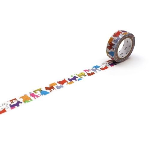 MT Washi Tape 15mm x 7m Lisa Larson Colorful Dog Carousel 1