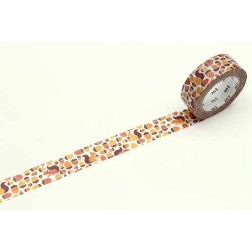 MT Washi Tape 15mm x 7m EX Squirrel and Acorn Carousel 1