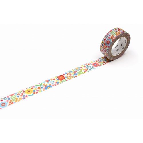 MT Washi Tape 15mm x 7m EX Mini Flower Garden Carousel 1