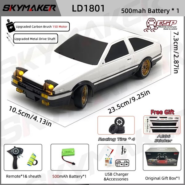 Skymaker 1:18 RC Car 1/18 2.4G Remote Control ESP Gyroscope LED, LD1801-1B500-S Carousel 1