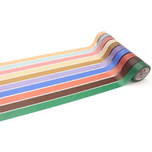 MT Washi Tape 15mm x 7m Muted Colours Set of 10 Carousel 1