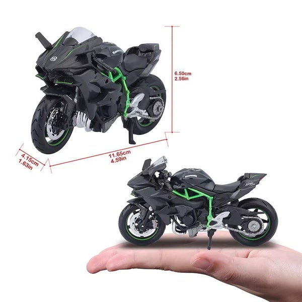1:18 kakawasaki H2R KLR 650 die-casting motorcycle model alloy, 1-18 NINJA H2R Carousel 3