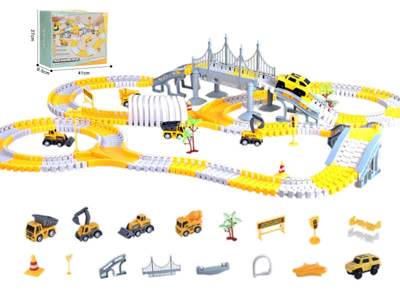 Construction Themed Race Tracks Set Track Construction Road Race Playset Carousel 7