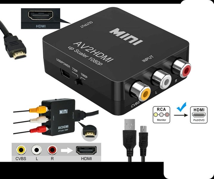 Video Cable Converter 1080p Upscaling Composite AV CVBS 3RCA to HDMI Carousel 1