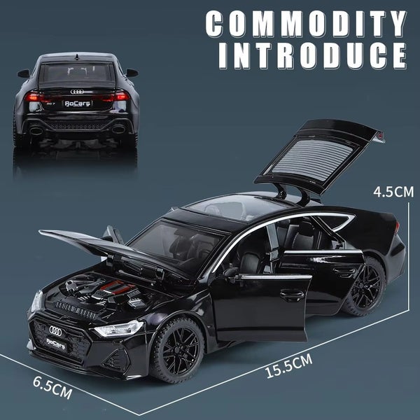 1:32 AudiSportback Alloy Model Car Diecasts Metal Casting Sound and Light, Black Carousel 3
