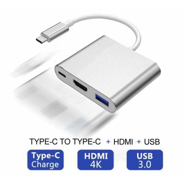 3IN1 USB 3.1 Type-C USB-C to Female HUB 4K HD HDMI Data Charging Cable Adapter Carousel 6