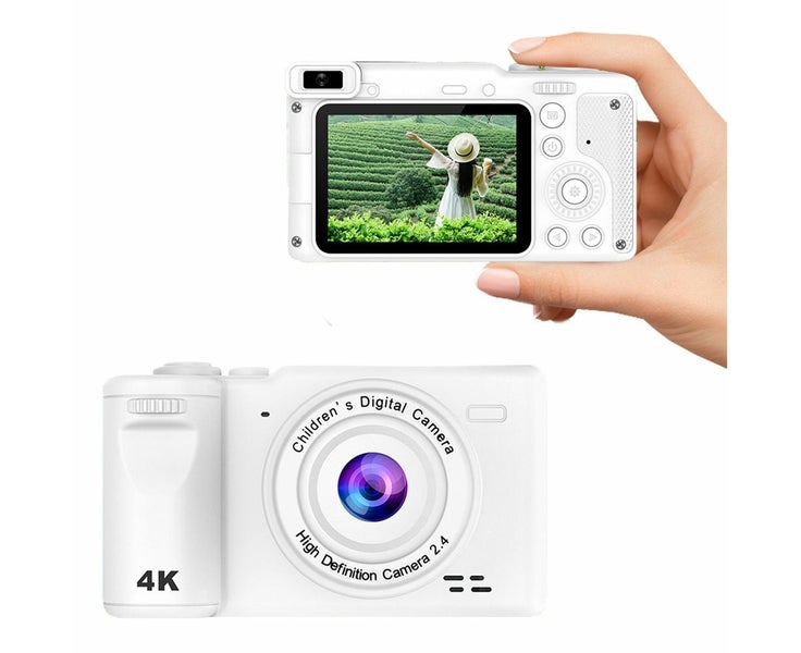 8X HD Digital Camera Kid' Camera Autofocus 4K Camera with Memory Card White Carousel 1