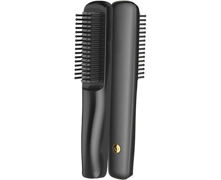 Hair Straightener Brush Negative Ion Heating Hair Straightening Brush - Black Carousel 1