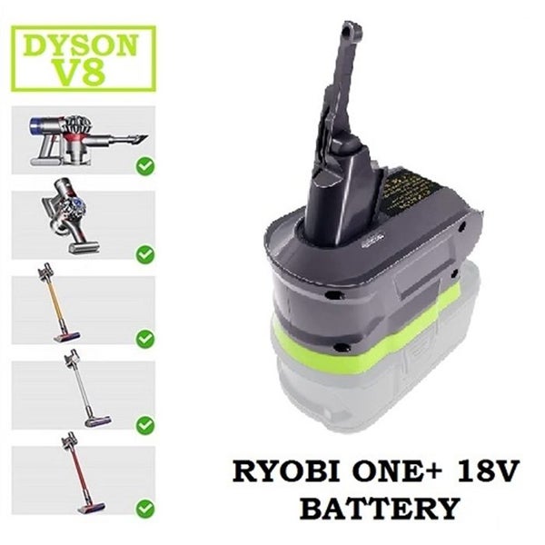 Dyson Battery Adapter V8 to Ryobi ONE+ 18V Li-Ion Battery Carousel 1