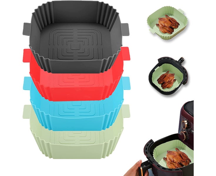 4Pcs Air Fryer Silicone Reusable Liners Square Air Fryers Oven Accessories Carousel 1