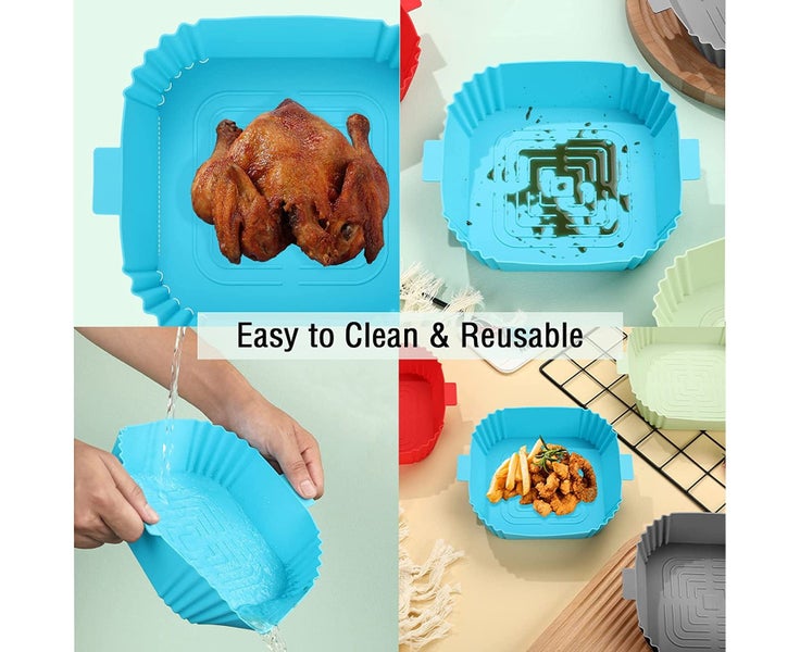 4Pcs Air Fryer Silicone Reusable Liners Square Air Fryers Oven Accessories Carousel 2