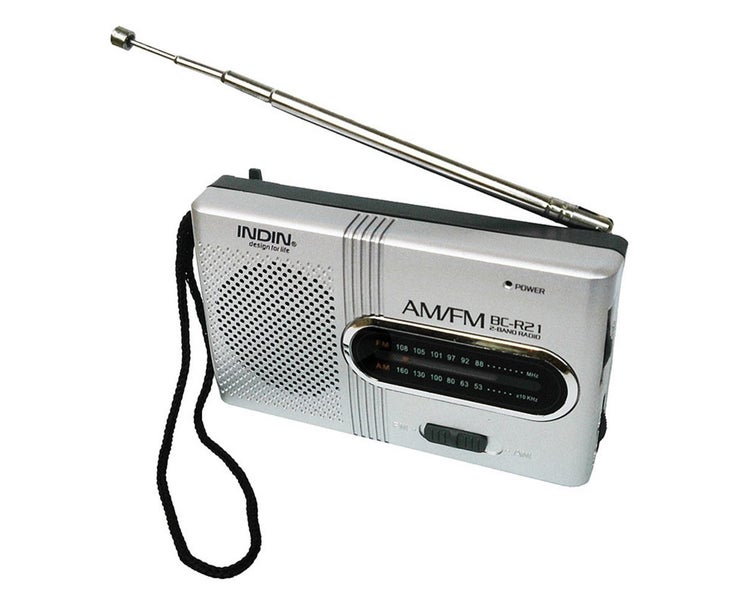 INDIN BC-R21 AM/FM Dual Band Radio Silver grey Carousel 1
