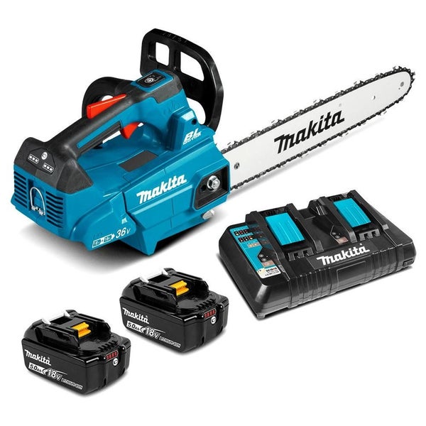 Makita DUC356 with 2x 5Ah Batteries & Dual Charger DUC356PT2 Carousel 1