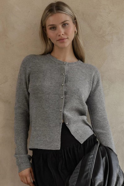 Sass Jagger Cardi Grey Marle Carousel 3